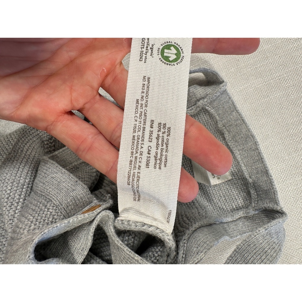Little Planet by Carter's Organic Cotton Knit Overalls Heather Gray 18M 1T - Picture 5 of 8